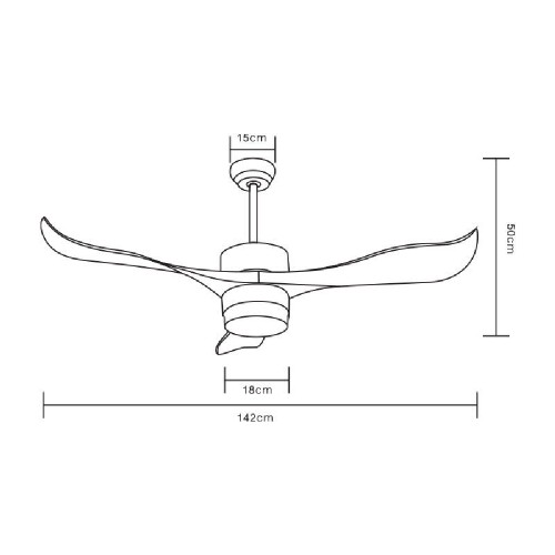 FAN VENTILATION WITH LIGHT  PRCF-80437 142cm BLACK/BROWN